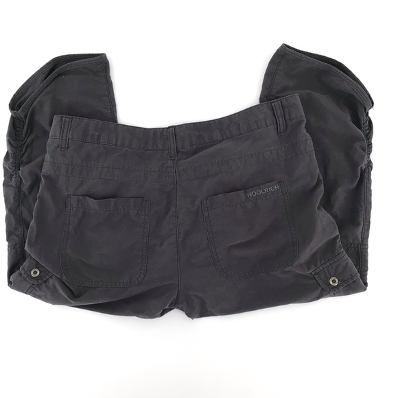 Woolrich Trek Cargo Ruched Grey Capris Size 8 - Picture 9 of 12